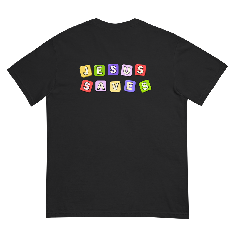 JESUS SAVES Blocks Unisex Heavyweight T-shirt